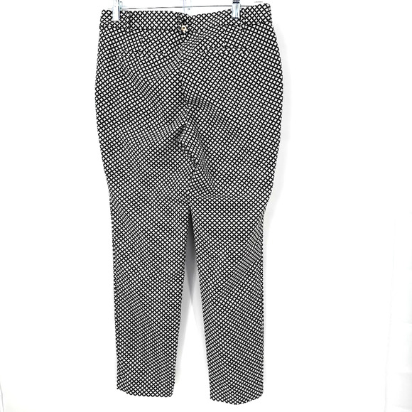 Jones Studio Women’s Pants Size 4 Black White Geometric Print Ankle Trousers Car - Picture 2 of 10